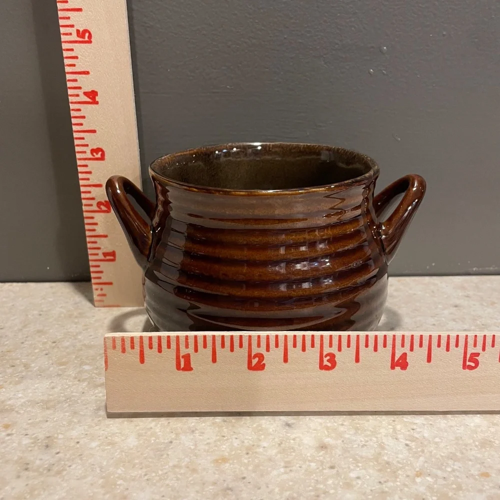 CRATE & BARREL Set of 2 Brunswick Stoneware Chili Soup Bowl Crock 2 Handles